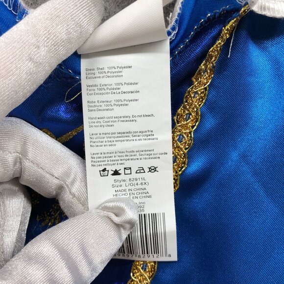 Disney Girls 4T 5T 6/6X Snow White Princess Dress Costume Tulle 4-6X - Picture 7 of 9